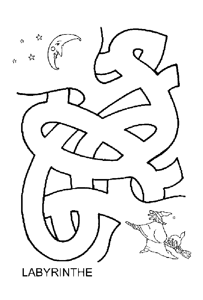Coloriages Halloween  Labyrinthe d'halloween a imprimer