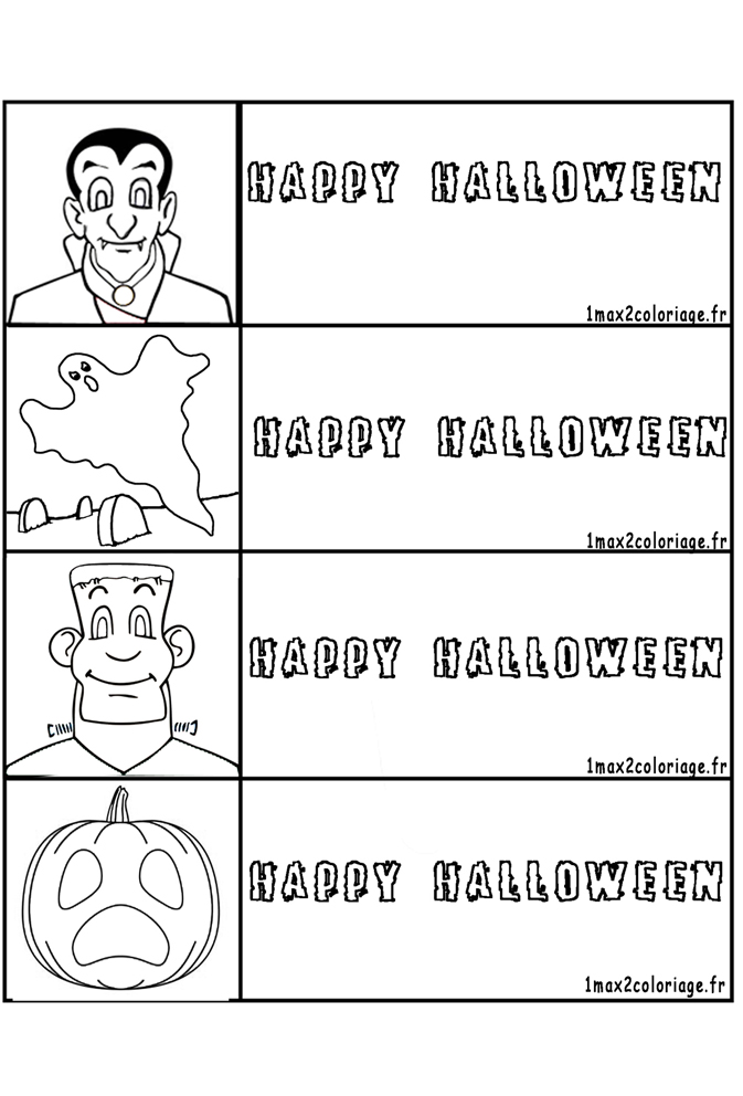 coloriage Des marque-pages d'halloween