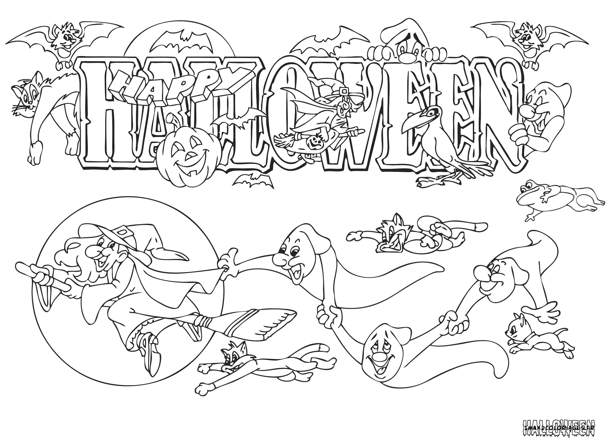 coloriage happy halloween à colorier