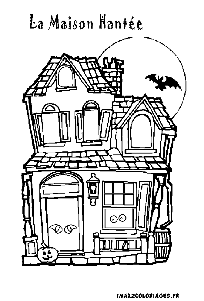 coloriage La maison hantée