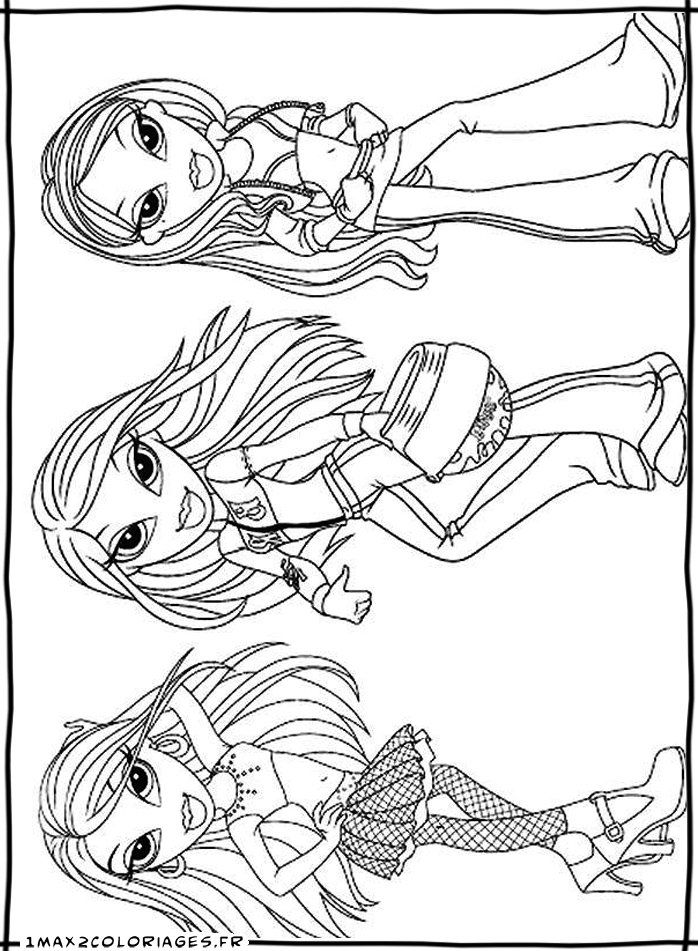 coloriage de bratz front