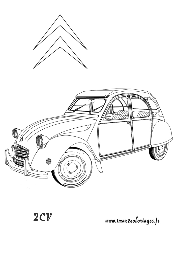 dessin 2Cv Citroen 2 chevaux