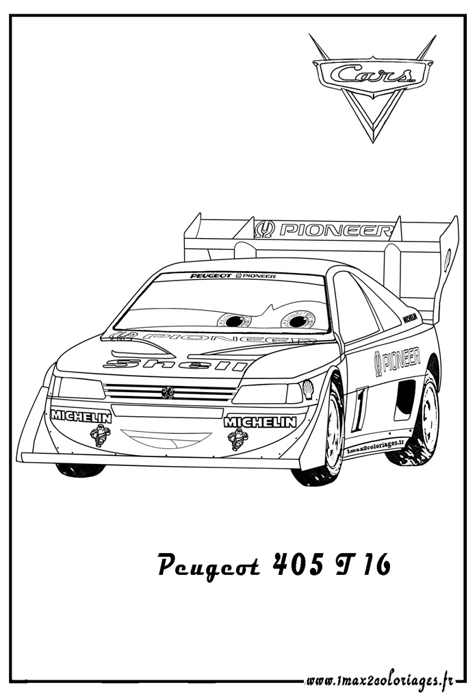 Peugeot 405 T16 dessin a colorier