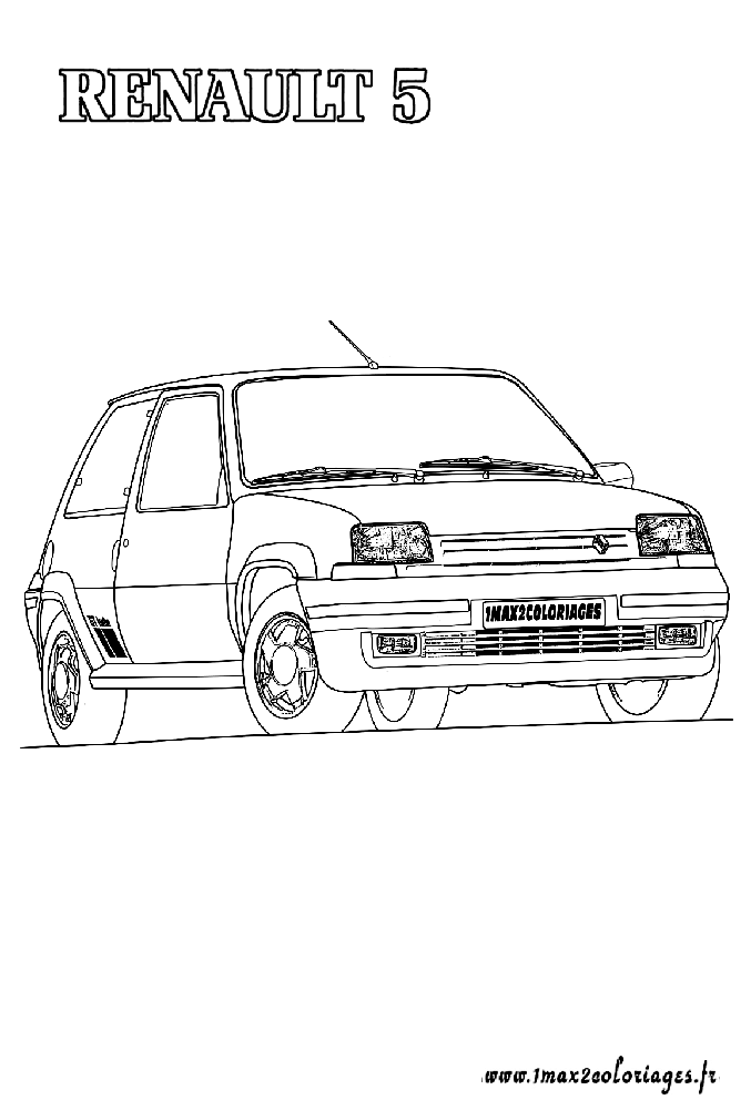 Renault 5 GT a colorier