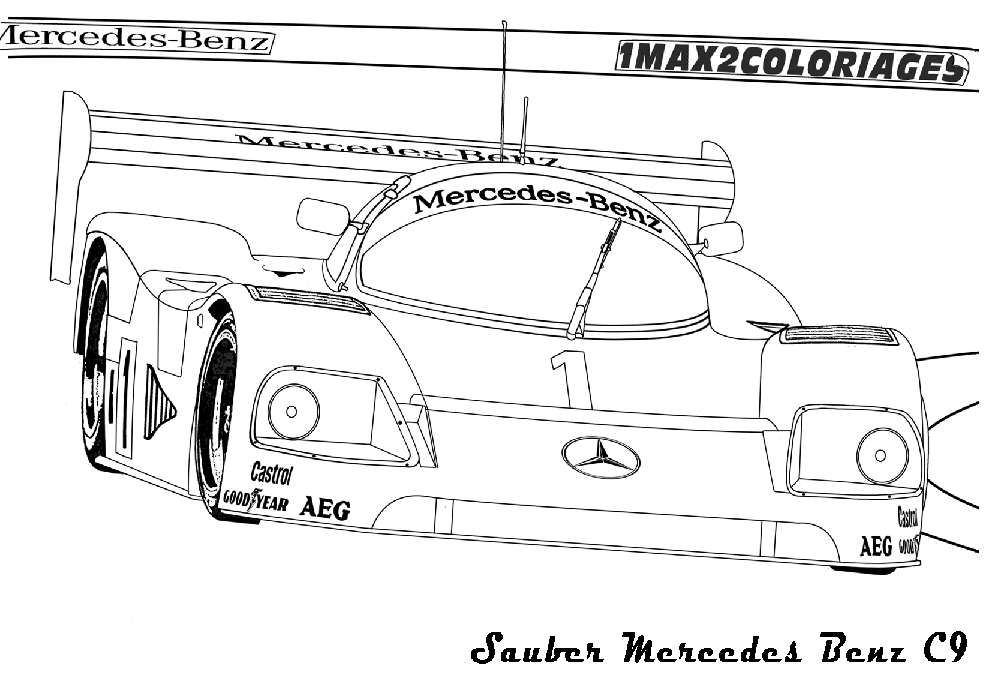 Mercedes Benz C9 a colorier