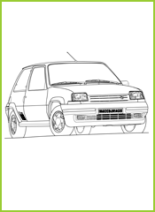 Renault 5 GT turbo a colorier