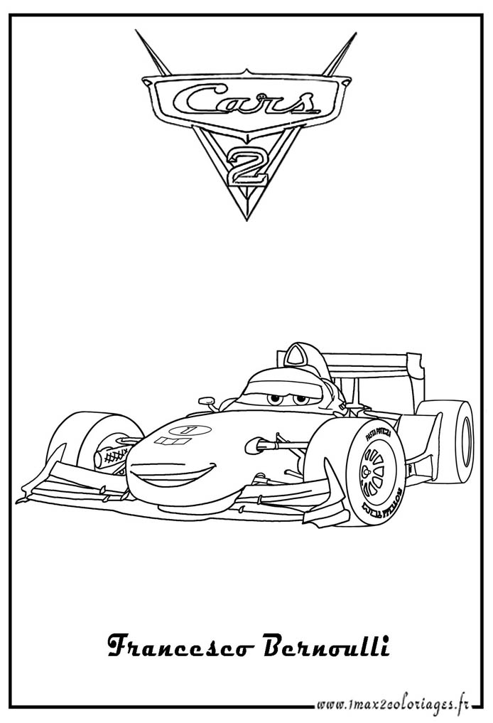 Coloriages Cars 2 Francesco Bernouli Cars 2 Coloriages Les Bagnoles 2