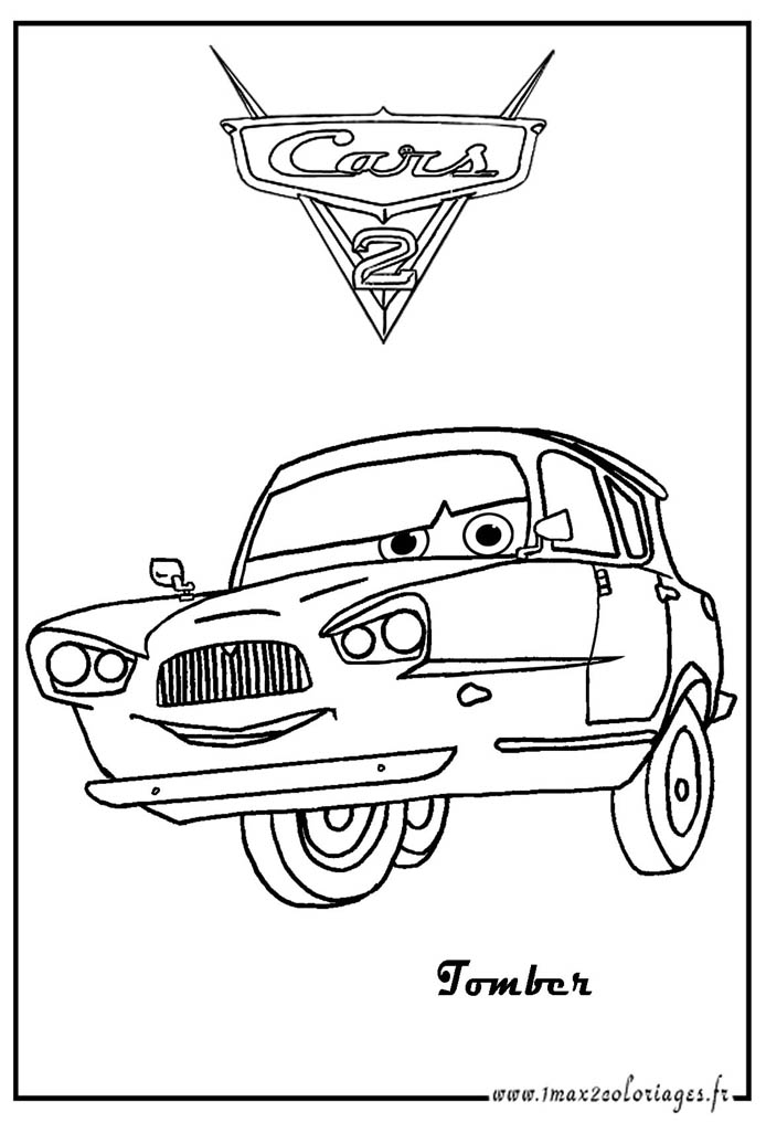 Tomber cars2 coloriage
