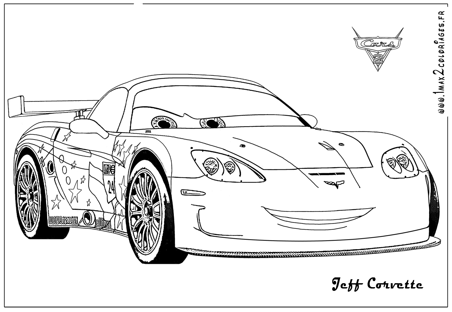 jeff corvette coloraige cars 2