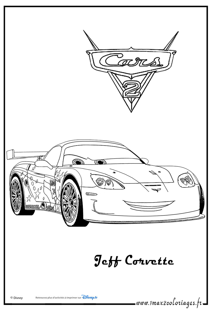 Jeff Corvette cars2 coloriage