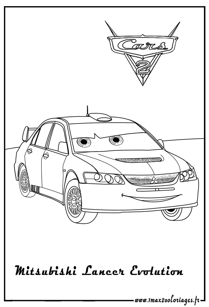 Mitsubishi Lancer Evolution  dessin a colorier