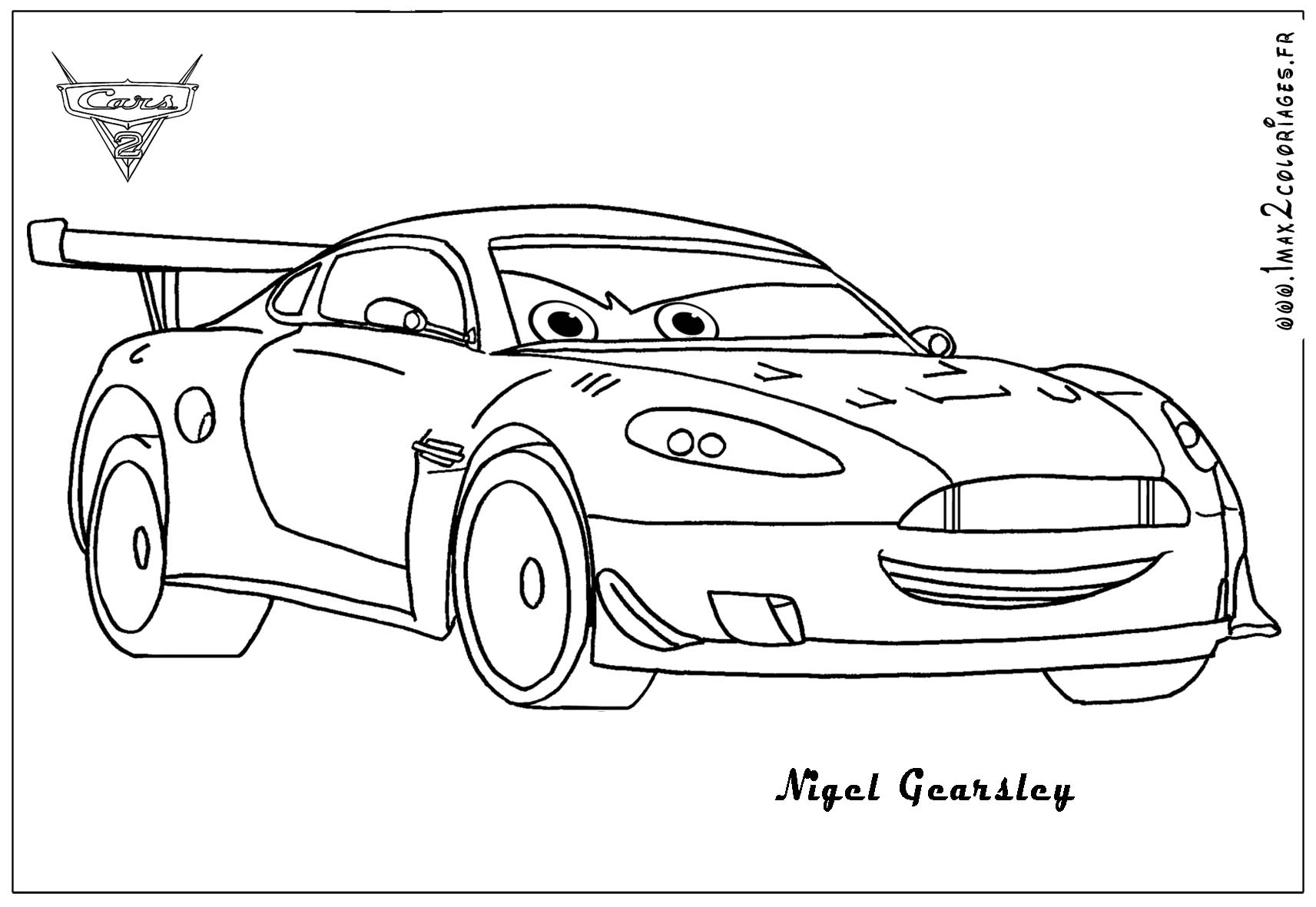 Coloriages cars 2 Nigel Gearsley Cars 2 Coloriages les