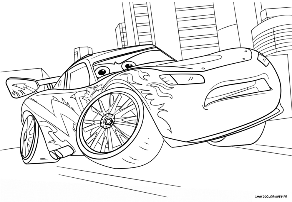 coloriage Flash Mac Queen de cars 3