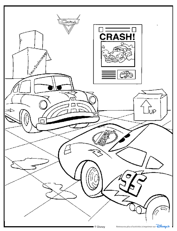 coloriages cars 1 Doc Hudson et Flash Mc Queen