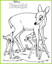coloriages Bambi Féline et Maman