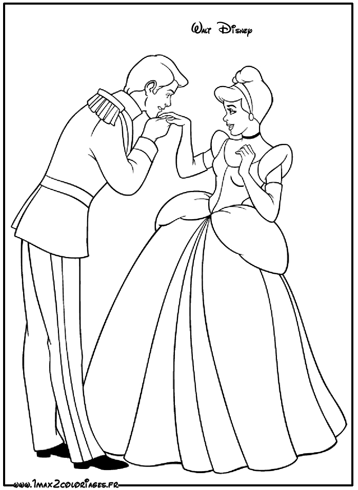 coloriage Cendrillon et le Prince