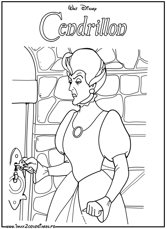 coloriage La belle-mère de Cendrillon