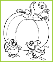 coloriage Cendrillon les souris et la citrouille