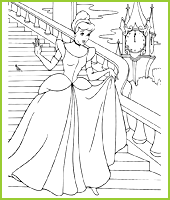 coloriage Cendrillon dans sa rob