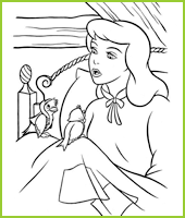 coloriage Cendrillon et ses amis les oiseaux