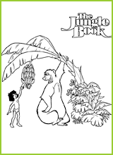 Baloo et Mowgli cueillent des bananes