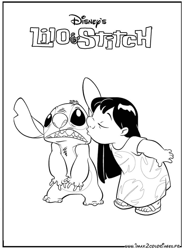 Coloriage De Lilo Et Stitch