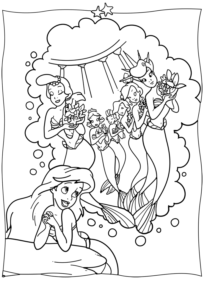 Coloriage Ariel la Petite Sirène