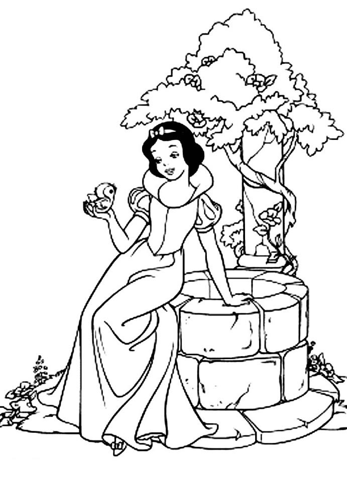 blanche neige au puit