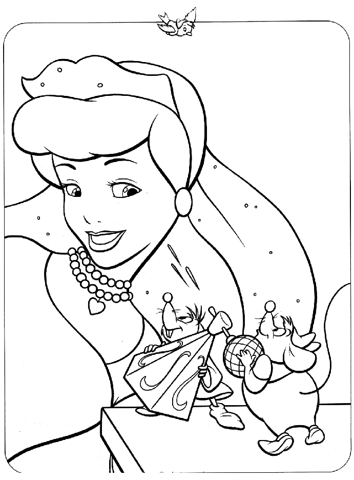 Coloriages Les Princesses Disney - Cendrillon - souris ...