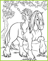 princesse merida sur  son cheval