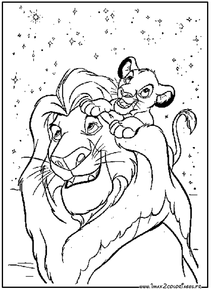 coloriages Mufasa et Simba