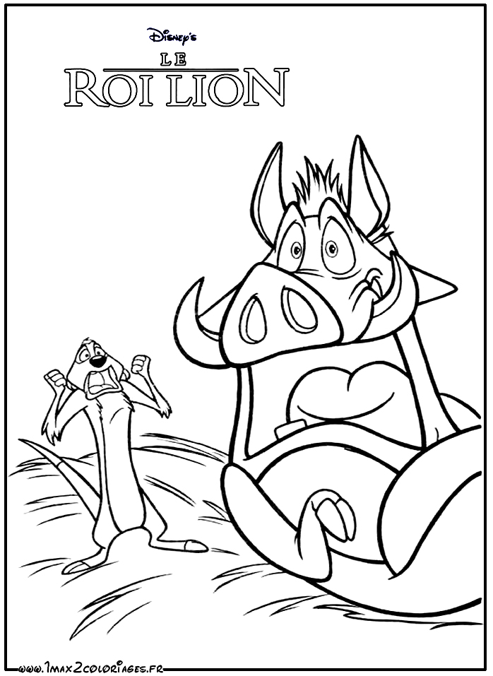 coloriages Timon et pumba ont peur