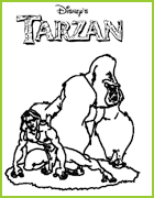 Tarzan et Kerchak  le compagnon de Kala 