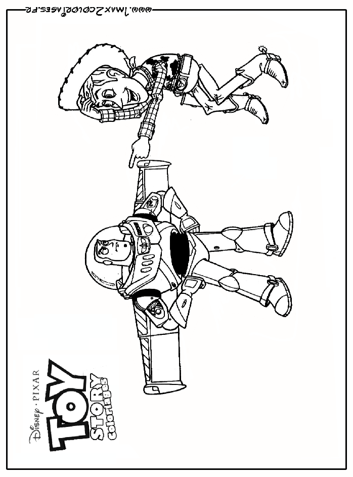 coloriages Woody se moque de Buzz