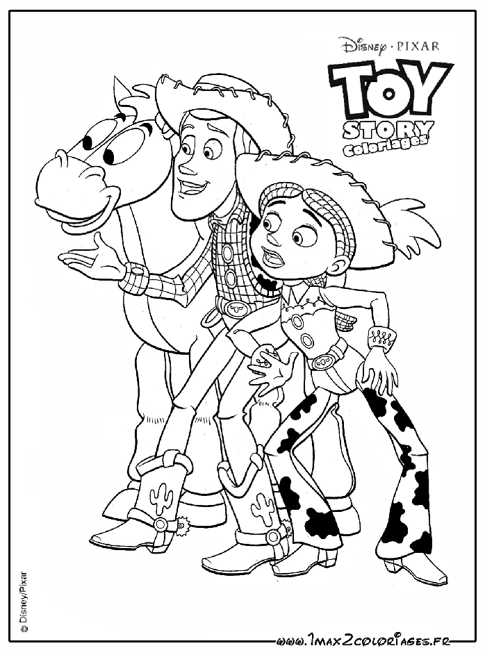 coloriages Pil Poil Woody et Jessie