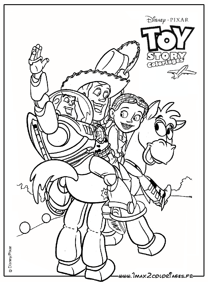 coloriages Pil Poil Woody Buzz et Jessie