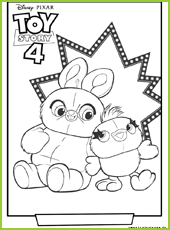 coloriage Ducky et Bunny toy story 4