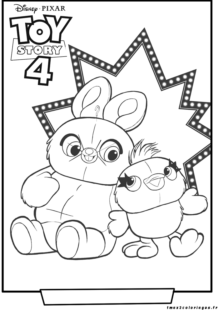 coloriages Ducky et Bunny toy story4