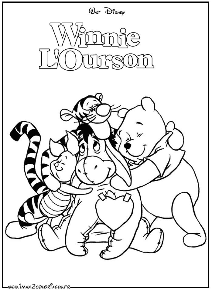 Coloriages Winnie L Ourson Par Walt Disney Winnie Et Ses Amis A Imprimer