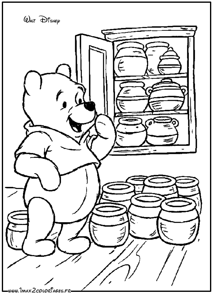 coloriages Winnie et les pots de miel