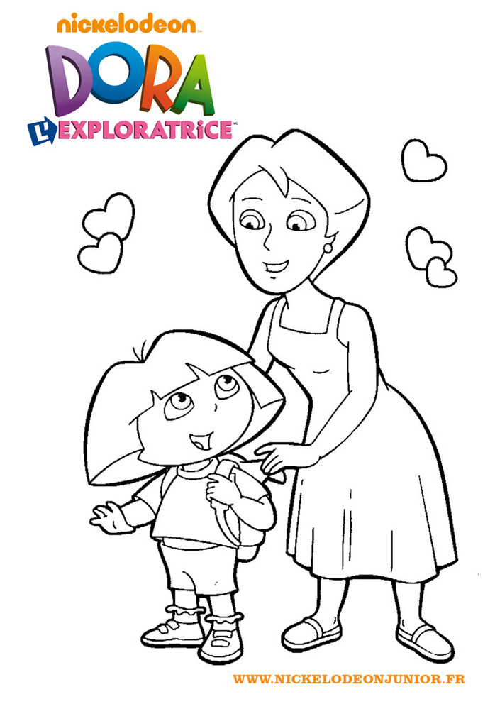 Coloriages Dora L Exploratrice Dora Et Sa Maman A Imprimer