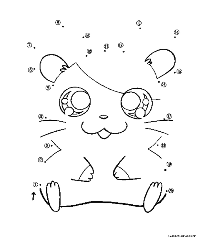 coloriage hamtaro Hamtaro les points à relier