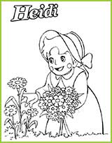 Heidi cueille des fleurs