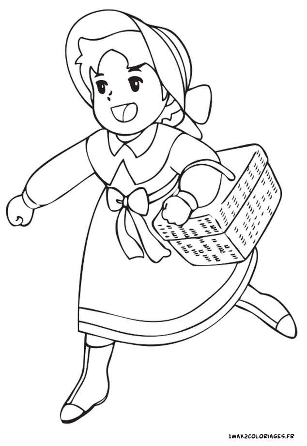 coloriage Heidi et son panier