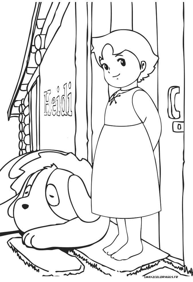 coloriage Heidi et Hercule heidi