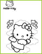 coloriage Hello Kitty s'envole