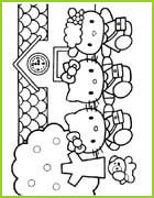 coloriage hello kitty sort de l ecole