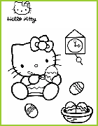 coloriage Hello Kitty colorie des oeufs de paques