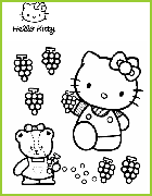 coloriage hello kitty grappe de raisns