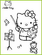 coloriage hello kitty joue du violon
